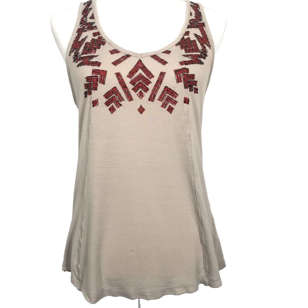 BB Dakota Womens Sequined Scoop Neck Tank Top Size Medium Sleeveless Blouse